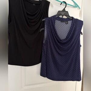 Tahari Women's Black and Navy Blouses two pack!